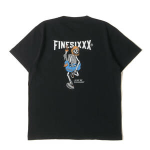 美品 FINESIXXX ファインシックス Tシャツ サイズ:M スカル グラフィック クルーネック 半袖Tシャツ ブラック 黒 トップス カットソー