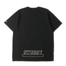 美品 STUSSY ステューシー Tシャツ サイズ:XL ローカルカラー 上野チャプト限定 カモフラージュ Sロゴ クルーネック 半袖Tシャツ ブラック_画像2