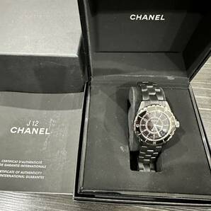 新品並 CHANEL J12 38ミリ自動巻 最高級メンズ腕時計 正規品 仕上げ済み 極上極美品 シャネル 1スタの画像9