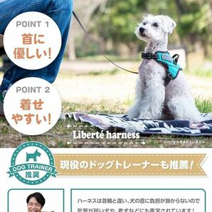 新品 【ドッグトレーナーも推薦！】Liberte harness 犬 ハーネス 喉に優しい ネームプレート ドッグハーネス (Sサイズ, レッド) メッシュの画像2