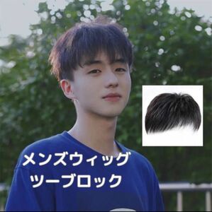 ツーブロック 韓国 メンズ 黒 ウィッグ ブラック 男性用 かつら