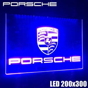 LED ネオンサイン 看板 ガレージ雑貨 LED照明 ポルシェ バナー 旗 タペストリー フラッグ アメリカン PORSCHE ポスター