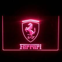 LED ネオンサイン 看板 ガレージ雑貨 LED照明 フェラーリ バナー 旗 タペストリー フラッグ アメリカン FERRARI ポスター_画像3