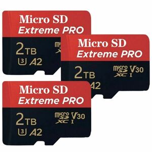 【3枚セット】 microSDカード　アダプター、プラケース マイクロSD microSD SDカード 2テラ 2TB 1TB