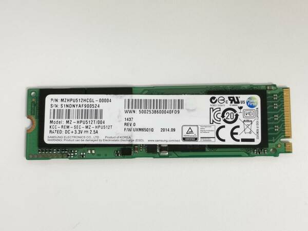 Samsung M.2 AHCI SSD 512GB MZ-HPU512T MZHPU512HCGL 動作確認済 -22-