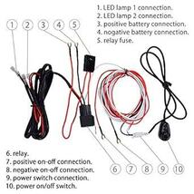 KAWELL汎用スイッチ付き リレーハーネス フォグランプリレー LED取付用配線キット ワイヤーハーネス 表示LED搭載スイッ_画像3