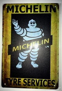 ブリキ看板 20×30cm MICHELIN ミシェラン tyre servicesアメリカンガレージ アンティーク 雑貨 ★TINサイン★