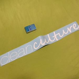 特大　cleanculture　抜きステッカー 白 USDM　clean　culture　クリーンカルチャー