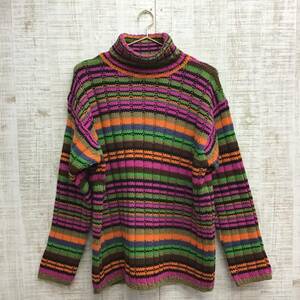 A555*BENETTON l Benetton color knitted Brown × pink × black size inscription none 