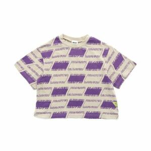 BREEZE ブリーズ ロゴパターン Tシャツ 半袖 半袖Tシャツ オーバーサイズ 子ども服 子供服 90cm パープル