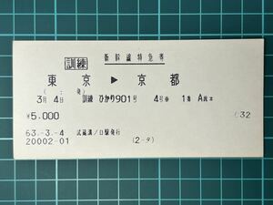 JR東日本 訓練ひかり901号 武蔵溝ノ口駅発行 鉄道 乗車券 軟券 切符 きっぷ