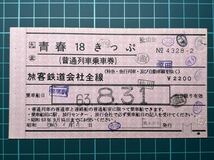 JR九州 青春18きっぷ 博多旅セ発行 鉄道 乗車券 軟券 切符 きっぷ_画像1