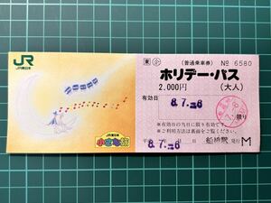 JR東日本 ホリデーパス 船橋駅発行 鉄道 乗車券 軟券 切符 きっぷ
