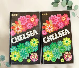 ☆新品未開封☆チェルシー メモ帳 2箱セット レア チェルシー 明治チェルシー CHELSEA 箱入りメモ スライドメモ 