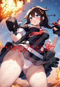 AN-3321 2G 時雨 艦これ 艦隊これくしょん 同人 ポスター A4サイズ アニメ 高品質 anime 美少女 巨乳 制服 イラストアートポスター