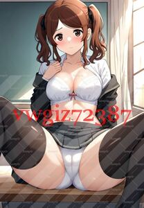 AN-3444 2G 中多紗江 アマガミ 同人 A4サイズ ポスター アニメ 高品質 anime 美少女 巨乳 制服 イラストアートポスター