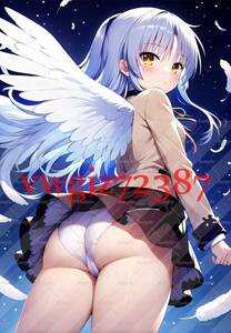 AN-2957 2G 立華かなで Angel Beats! 同人 A4 アニメ ポスター 高品質 anime 美少女 制服 イラストアートポスター