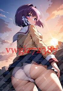 AN-3064 2G 藤林椋 CLANNAD クラナド 同人 A4 ポスター アニメ 高品質 anime 美少女 制服 巨乳 イラストアート ポスター