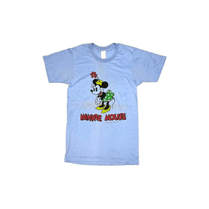 【送料無料】レア USA製 70s WALT DISNEY PRODUCTIONS MINNIE MOUSE 染み込みプリント ミニーちゃん Tシャツ vintage 古着