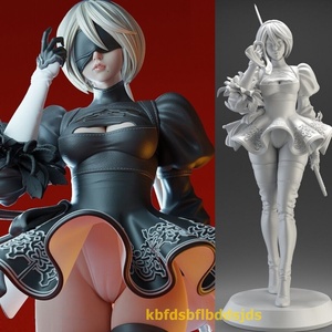 36cm 2B スカートver ニーア・オートマタ 樹脂 レジン ガレキ ガレージキット 3D 未塗装 未組立