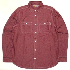 美品 Carhartt WIP L/S Clink Shirt Sサイズ 長袖 クリンク シャツ シャンブレー Cordovan カーハート ワークインプログレス