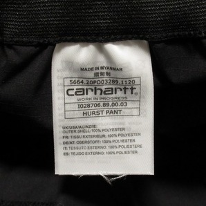 極美 21SS Carhartt WIP Hurst Pant Mサイズ ハースト パンツ リップストップ ナイロン Black ブラック カーハート ワークインプログレスの画像9