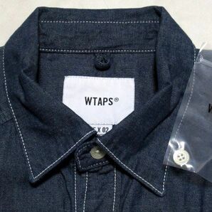 美品 19SS WTAPS CELL LS SHIRT COTTON CHAMBRAY Mサイズ シャンブレー ワーク シャツ Indigo インディゴ 191GWDT-SHM01 ダブルタップスの画像5