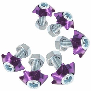 [ free shipping ] star * 6 piece set M6 aluminium color washer number bolt star shape car bike stainless steel bolt M6 1.0 neck under 20mm purple purple 