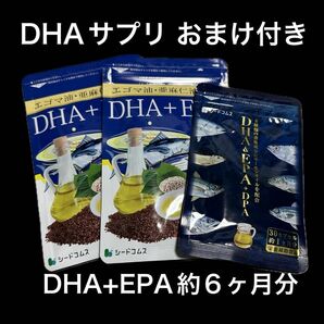 エゴマ油・亜麻仁油配合DHA+EPA 約半年分 おまけ付き