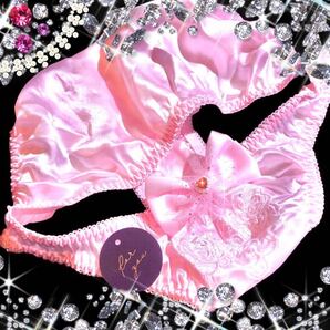 超ピカピカ サテン つるつる ショーツ Ｍサイズ 新品 未使用 パンティ ピンク フリーサイズ エメフィール系 ピーチジョン系の画像1