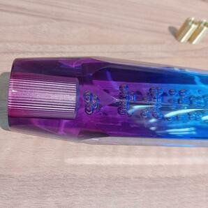 クリスタルシフトノブ 青 紫 20cm グラデーション バブル クリア パープルの画像7