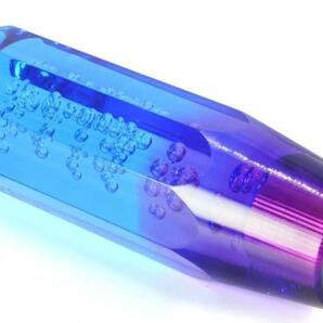 クリスタルシフトノブ 青 紫 20cm グラデーション バブル クリア パープルの画像8