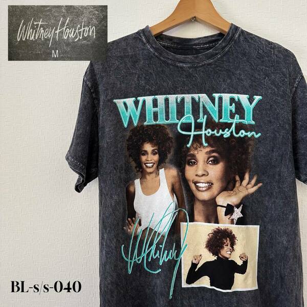Whitney Houston ホイットニー・ヒューストン　ビンテージウォッシュ　半袖T Mサイズ　シグネイチャーブラック　ミュージックT