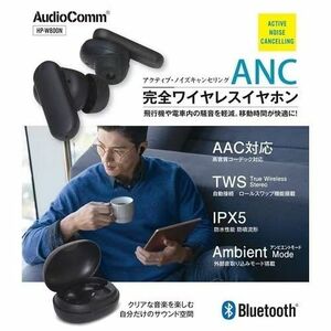 AudioComm ANC完全ワイヤレスイヤホン HP-W800N ブラック