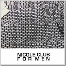 ニコルクラブフォーメン NICOLE CLUB FOR MEN シアーチェック7分袖スタンドカラーシャツ 4264-8203-49(BLACK)-48(L)_画像3