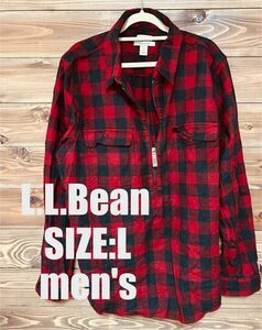 L.L.Bean エルエルビーン シャツ　アウトドア　ハーフジップ チェック チェック柄 ネルシャツ 長袖