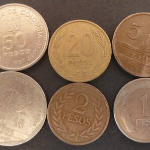 コロンビア (Colombia) 旧貨幣 １９７５年～１９８７年 硬貨 ６種・６枚 送料無料の画像3