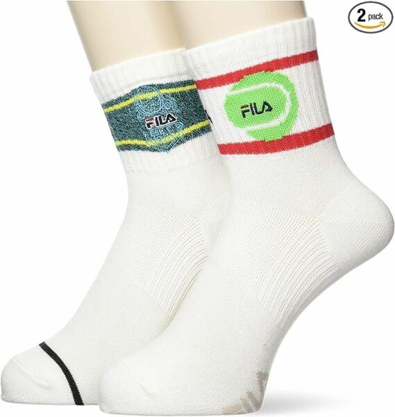 FILA フィラ テニスウェア 靴下 2足組ソックス 白 25〜27cm 新品