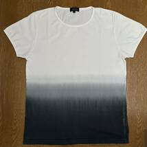 A.P.C. アーペーセー Tシャツ メンズ Mサイズ 白×ネイビーグラデーションプリント_画像2