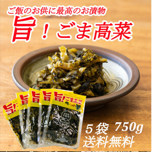 【旨！ごま高菜】 150g×5袋 宮崎産高菜 ご飯のお供 おにぎり チャーハンの具材 いろんな料理に。懐しいお袋の味 送料無料