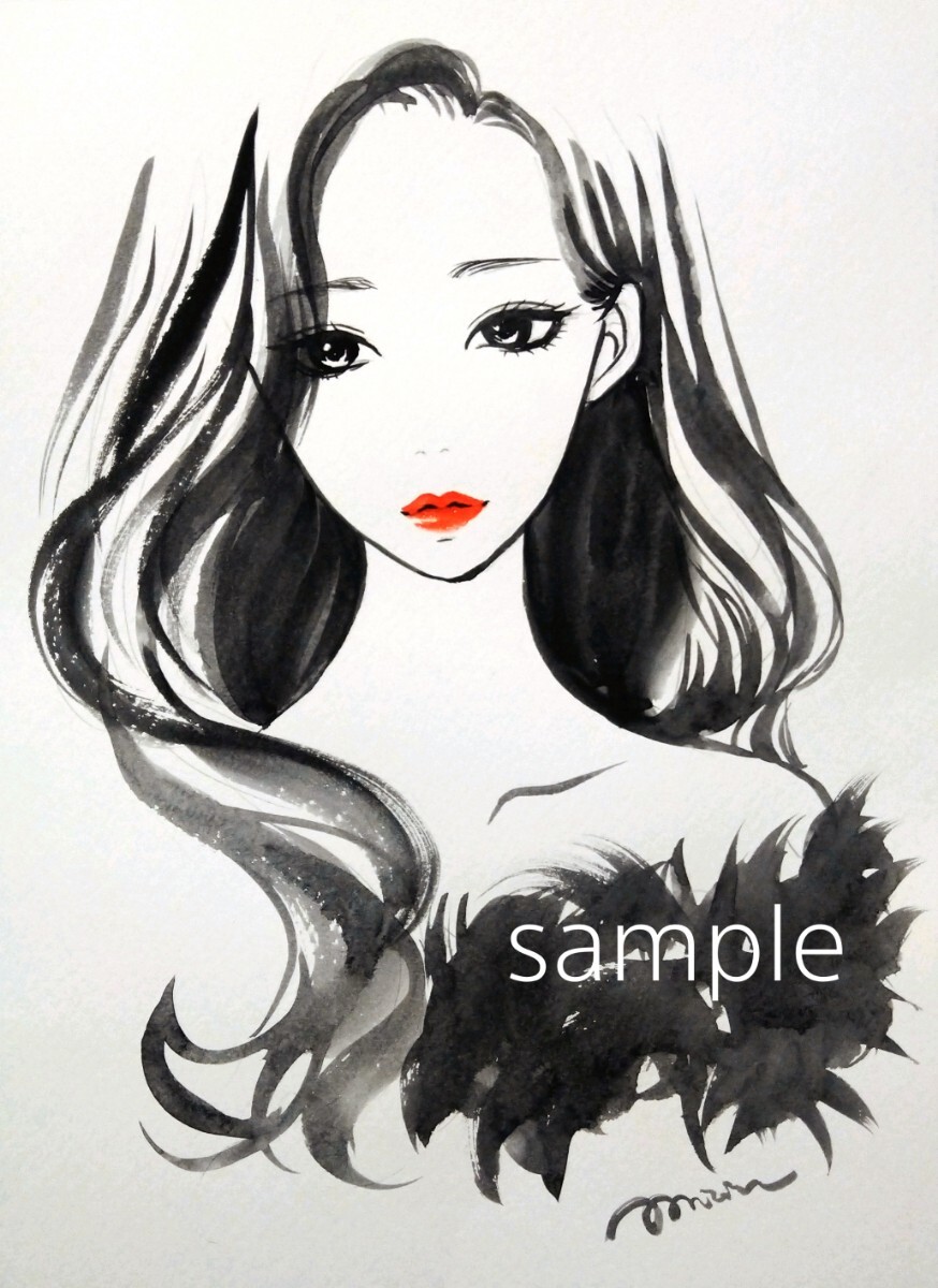 Hand-painted original drawing Watercolor painting Hand-painted illustration Original Beauty painting Painting A4 @mucica, artwork, painting, portrait