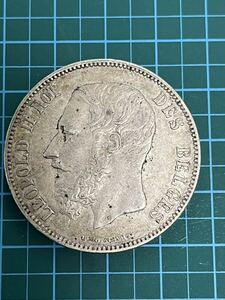 ベルギー コイン 1872 5FRANCS 銀貨 アンティークコイン