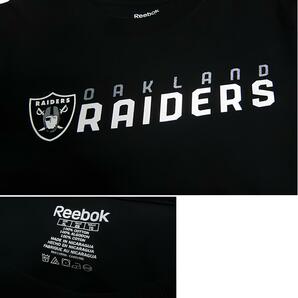 Reebok リーボック NFL アメフト オークランド レイダース プリントTシャツ ティーシャツ ブラック 黒色 メンズ XLサイズ 古着 #n-176の画像3