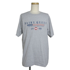 DAIRY QUEEN プリントTシャツ GILDAN ティーシャツ グレー色 メンズ Lサイズ アメリカ輸入古着 USED ユーズド tee tシャツ #n-150