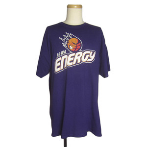 旧 Iowa Energy バスケット プリントTシャツ レトロ ティーシャツ 紫色 メンズ XLサイズ アメリカ輸入古着 USED ユーズド tシャツ #n-142