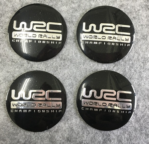 WRC WORLD RALLY ホイール センターキャップシール 56.5ｍｍ 4枚セット アルミ製 カーステッカー 自動車 ●003番