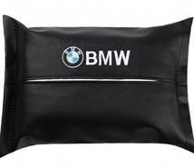 BMW ティッシュケース　車のティッシュボックス ティッシュペーパー アクセサリー　ブラック　収納ポケット 防水 ●01番_画像1