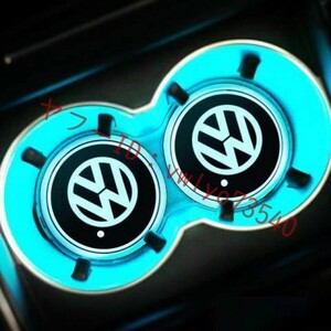  Volkswagen автомобильный LED Coaster держатель для напитков свет коврик накладка автоматика лампочка-индикатор гасить свет USB зарядка коврик 2 шт. комплект 