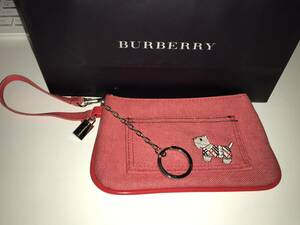 美品Burberryバーバリーの可愛いワンコのポーチ入れ物本物￥500から