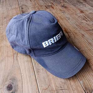 BRIEFING ブリーフィング ゴルフ キャップ 帽子 6パネル ロゴ刺繍 ネイビー 紺 フェード ベルクロ 星条旗 USED古着の画像3